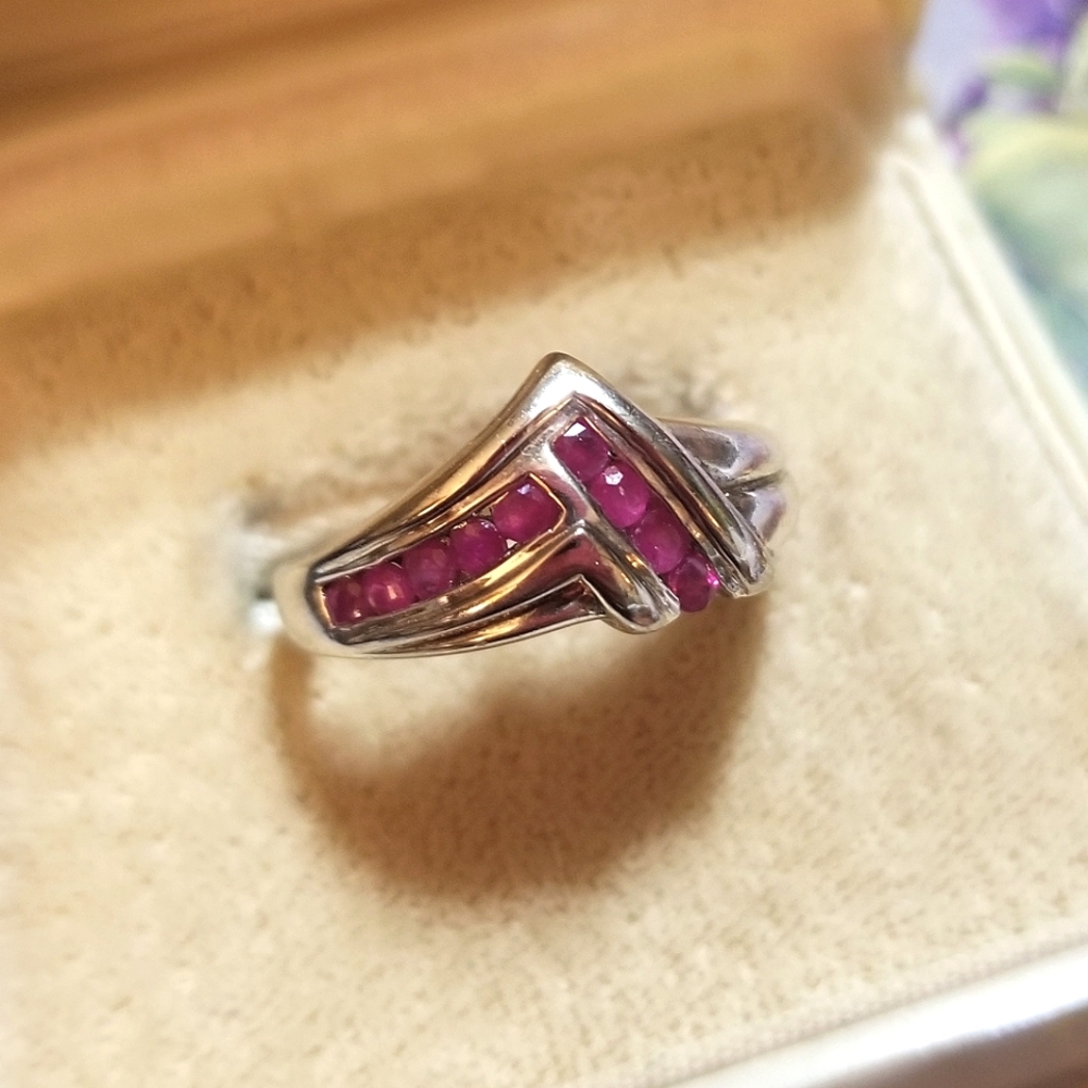 Art Deco 1.25cts Burmese Ruby Ring - Picture 7 of 8